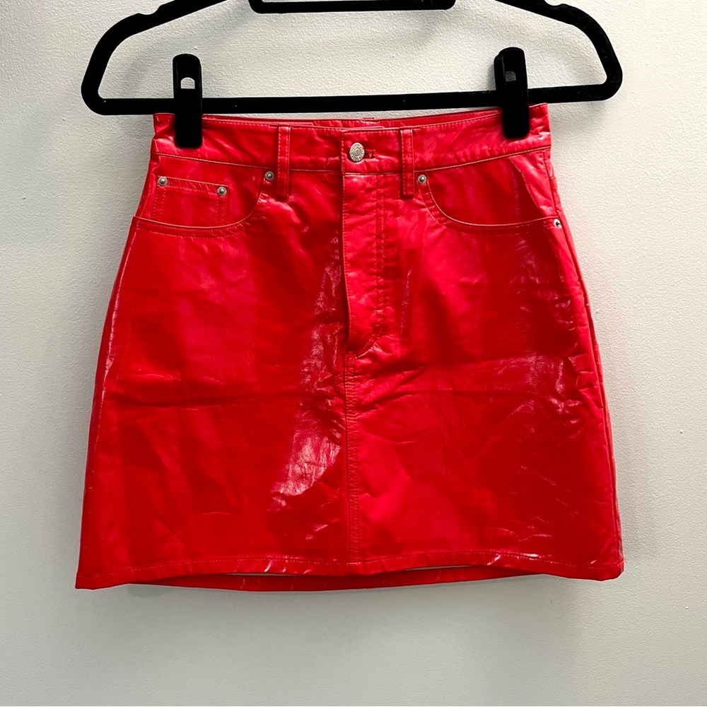 Calvin Klein Faux Leather Mini Skirt